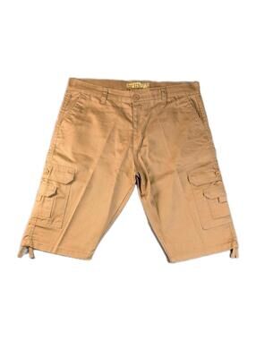 Gs115 Y2K Mens 36 Brown Cargo Shorts Streetwear Utility Casual Workwear Cotton
